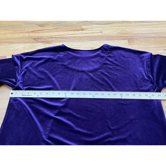 J. Jill Women's L Purple Blouse Velvet Tunic Oversized Holiday Classic Party - Picture 6 of 9